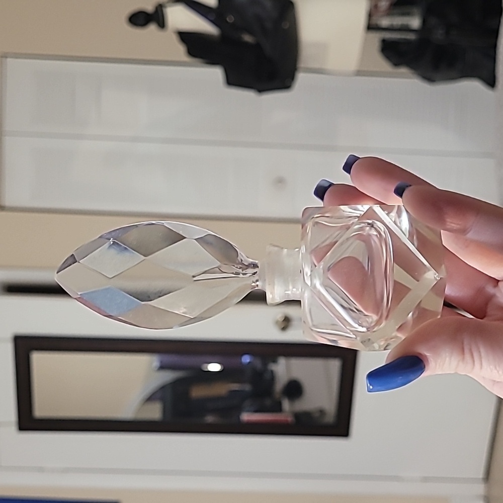 Vintage Crystal Glass Perfume Bottle, Cut Crystal Perfume Bottle.